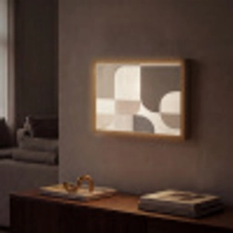 Geometrisch - Geweven structuur - Modern Light Box met batterij (Wandlamp) middel -sfeer1
