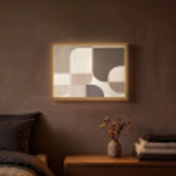 Geometrisch - Geweven structuur - Modern Light Box met batterij (Wandlamp) middel -sfeer4