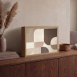 Geometrisch - Geweven structuur - Modern Light Box met batterij (Wandlamp) middel -sfeer2
