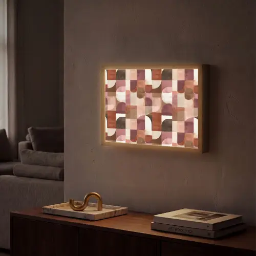 Geometrie - Modern - Retro Light Box met batterij (Wandlamp) middel 907 -sfeer1