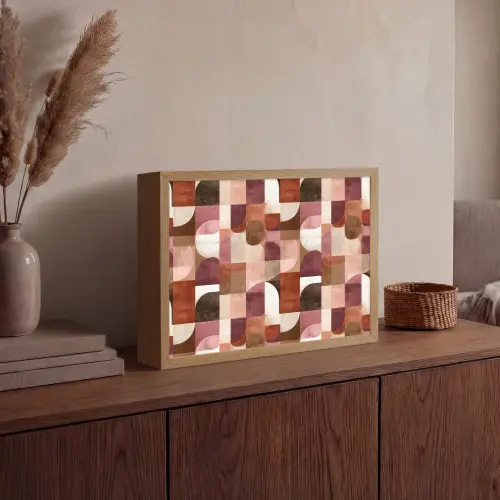 Geometrie - Modern - Retro Light Box met batterij (Wandlamp) middel 907 -sfeer2