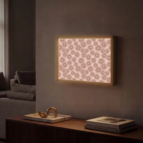 Gerbera - Bloemen - Roze Light Box met batterij (Wandlamp) middel 907 -sfeer1