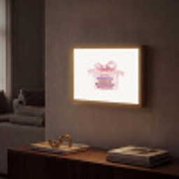 Cadeau - Strik - Tekst - Roze Light Box met batterij (Wandlamp) middel -sfeer1