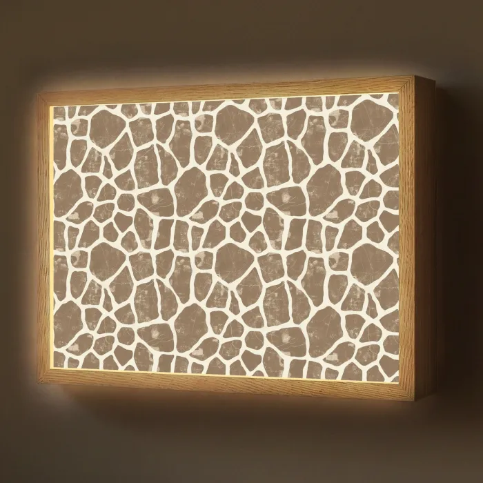 Giraf - Klassiek - Bruin Light Box met batterij (Wandlamp) middel 907 -z3d_website