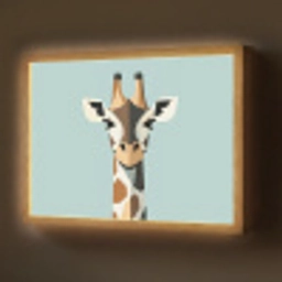 Giraffe - Illustratie - Bruin - Minimalistisch Light Box met batterij (Wandlamp) middel -z3d_website