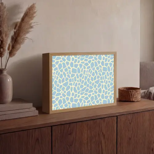 Giraf - Modern - Blauw Light Box met batterij (Wandlamp) middel 907 -sfeer2