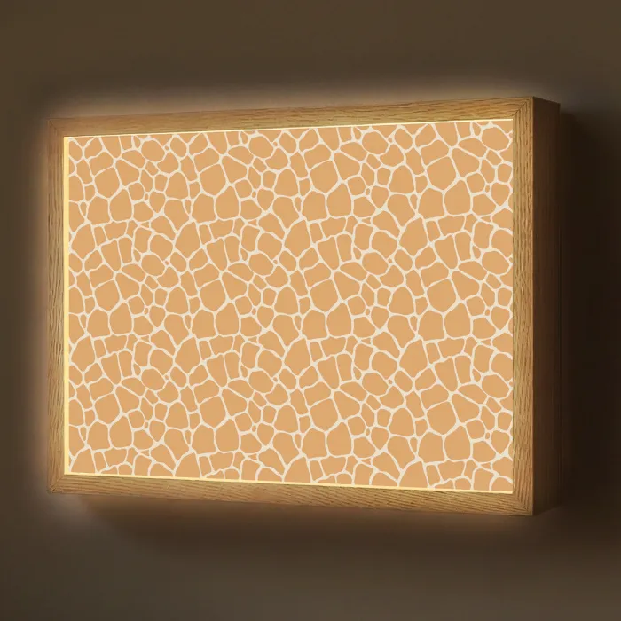 Giraf - Oranje - Patroon Light Box met batterij (Wandlamp) middel 907 -z3d_website