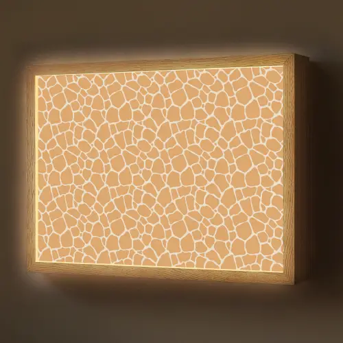 Giraf - Oranje - Patroon Light Box met batterij (Wandlamp) middel 907 -z3d_website