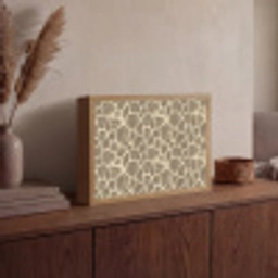 Giraf - Patroon - Beige - Bruin Light Box met batterij (Wandlamp) middel 907 -sfeer2