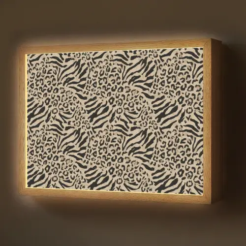 Giraf - Zebra - Motief - Bruin Light Box met batterij (Wandlamp) middel 907 -z3d_website