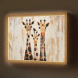 Giraffen - Cartoon - Crème Light Box met batterij (Wandlamp) middel -z3d_website