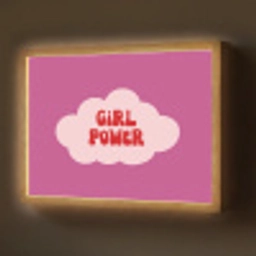 Girl power - Wolk - Roze Light Box met batterij (Wandlamp) middel -z3d_website