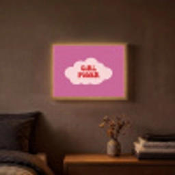 Girl power - Wolk - Roze Light Box met batterij (Wandlamp) middel -sfeer4