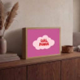 Girl power - Wolk - Roze Light Box met batterij (Wandlamp) middel -sfeer2