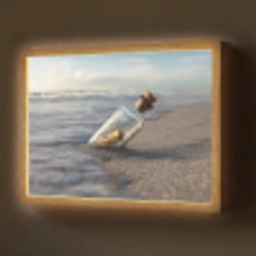 Glazenfles - Post - Zee - Zand Light Box met batterij (Wandlamp) middel -z3d_website