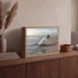 Glazenfles - Post - Zee - Zand Light Box met batterij (Wandlamp) middel -sfeer2