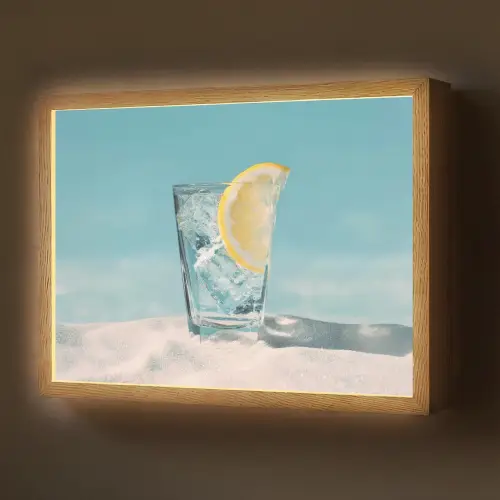 Glas - ijsblokjes - Citroen Light Box met batterij (Wandlamp) middel -z3d_website