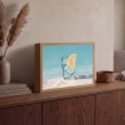 Glas - ijsblokjes - Citroen Light Box met batterij (Wandlamp) middel -sfeer2