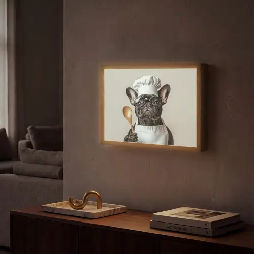 Bril - Hond - Kok Light Box met batterij (Wandlamp) middel -sfeer1