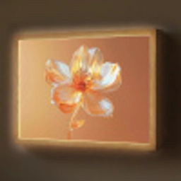 Glazen - Bloem - Oranje Light Box met batterij (Wandlamp) middel -z3d_website