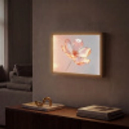 Glazen - Bloem - Roze Light Box met batterij (Wandlamp) middel -sfeer1