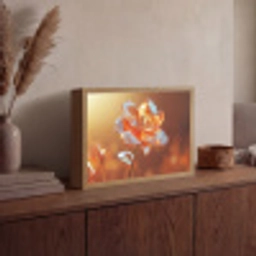 Glazen - Bloem - Zonlicht Light Box met batterij (Wandlamp) middel -sfeer2