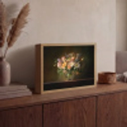 Glazen - Bloemen - Boeket - Kleuren Light Box met batterij (Wandlamp) middel -sfeer2