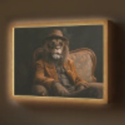 Bril - Leeuw - Bank - Hoed Light Box met batterij (Wandlamp) middel -z3d_website