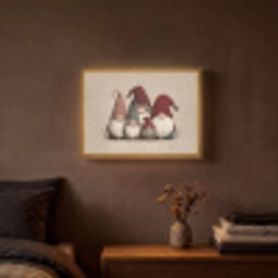 Kabouters - Kerst - Sneeuw - Puntmutsen Light Box met batterij (Wandlamp) middel -sfeer4