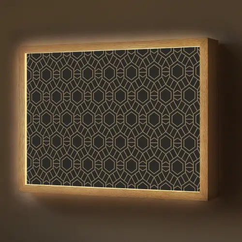 Goud - Zwart - Rozetstructuur Light Box met batterij (Wandlamp) middel 907 -z3d_website