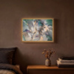 Goud - Blauw - Marmer Light Box met batterij (Wandlamp) middel -sfeer4