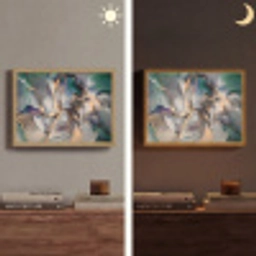Goud - Blauw - Marmer Light Box met batterij (Wandlamp) middel -sfeer3