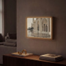Gouden details - Marmer - Islamitisch Light Box met batterij (Wandlamp) middel -sfeer1