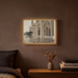Gouden details - Marmer - Islamitisch Light Box met batterij (Wandlamp) middel -sfeer4
