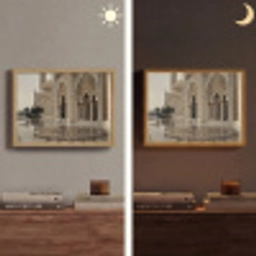 Gouden details - Marmer - Islamitisch Light Box met batterij (Wandlamp) middel -sfeer3
