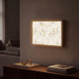 Goud - Licht - Nerf - Marmer Light Box met batterij (Wandlamp) middel 907 -sfeer1