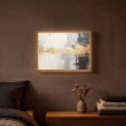 Goud - Luxe - Acryl - Kunst Light Box met batterij (Wandlamp) middel -sfeer4
