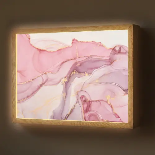 Goud - Marmer - Roze Light Box met batterij (Wandlamp) middel -z3d_website