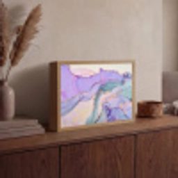 Goud - Marmer - Paars Light Box met batterij (Wandlamp) middel -sfeer2