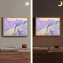 Goud - Marmer - Paars Light Box met batterij (Wandlamp) middel -sfeer3