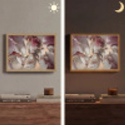 Goud - Marmer - Paars Light Box met batterij (Wandlamp) middel -sfeer3