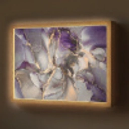 Goud - Paars - Marmer Light Box met batterij (Wandlamp) middel -z3d_website