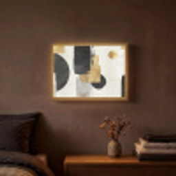 Goud - Rechthoeken - Cirkels - Abstract Light Box met batterij (Wandlamp) middel -sfeer4