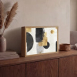 Goud - Rechthoeken - Cirkels - Abstract Light Box met batterij (Wandlamp) middel -sfeer2