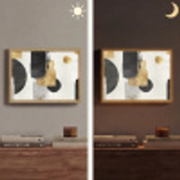 Goud - Rechthoeken - Cirkels - Abstract Light Box met batterij (Wandlamp) middel -sfeer3
