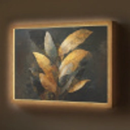 Gouden Bladcompositie – Botanische Luxe Light Box met batterij (Wandlamp) middel -z3d_website