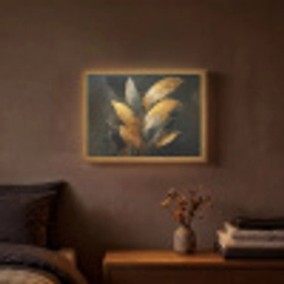 Gouden Bladcompositie – Botanische Luxe Light Box met batterij (Wandlamp) middel -sfeer4