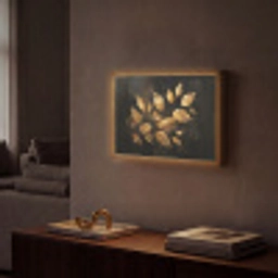 Gouden Bladeren op Donkere Achtergrond Light Box met batterij (Wandlamp) middel -sfeer1