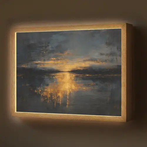 Gouden Reflectie op Water Light Box met batterij (Wandlamp) middel -z3d_website
