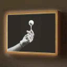 Golfbal - Zwart - Wit Light Box met batterij (Wandlamp) middel -z3d_website